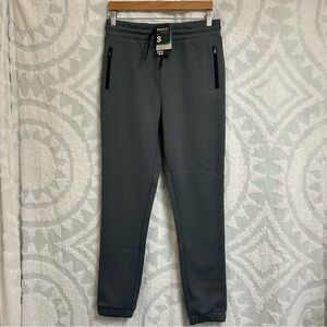 NWT Primark Workout Grey Waffle Knit Fleece Lined Joggers with Zip Pockets